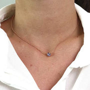 Collana in Argento 925 con punto luce viola centrale