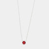 Collana in Argento 925 con punto luce rosso centrale
