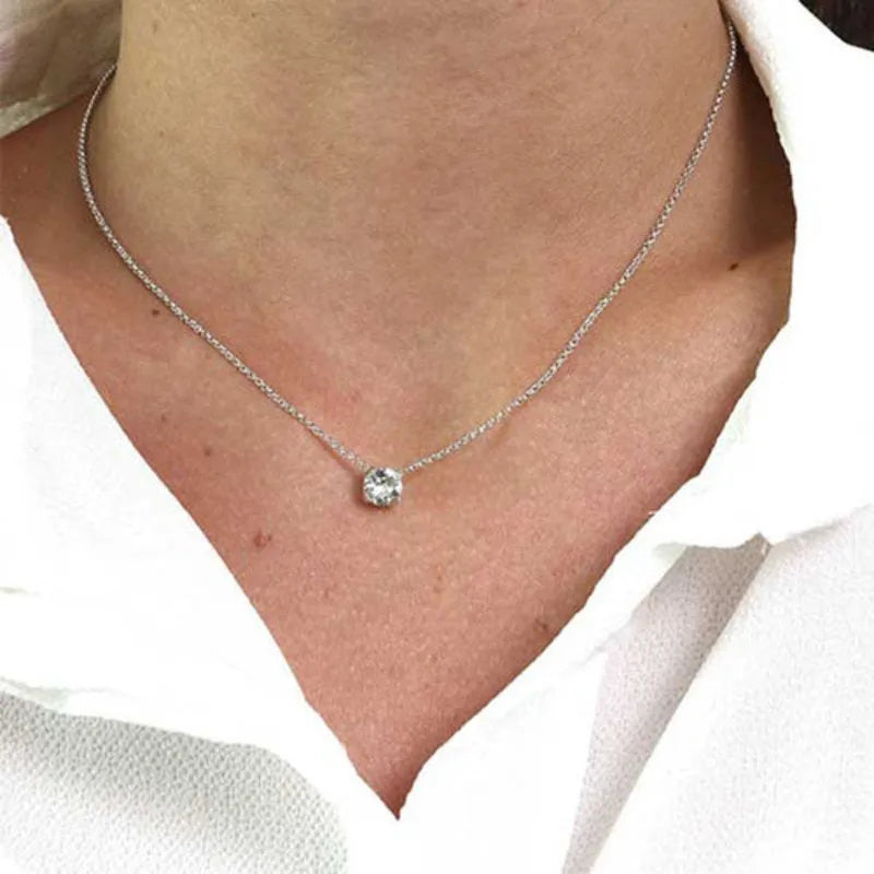 Collana in Argento 925 con punto luce bianco centrale BYSIMON - gioiello BySimon