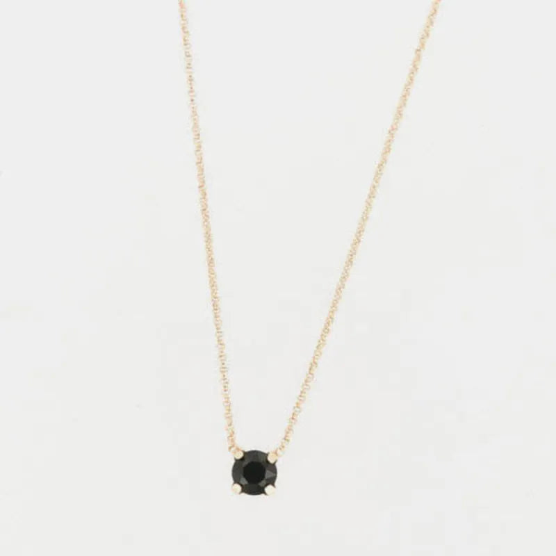 Collana in Argento 925 con punto luce di cristallo nero pendente
