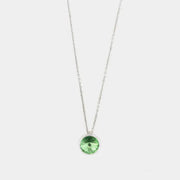 Collana in Argento 925 con punto luce pendente impreziosito da cristallo verde