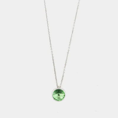 Collana in Argento 925 con punto luce pendente impreziosito da cristallo verde