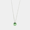 Collana in Argento 925 con punto luce pendente impreziosito da cristallo verde