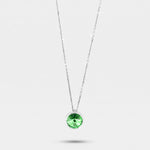 Collana in Argento 925 con punto luce pendente impreziosito da cristallo verde - BYSIMON gioielli
