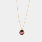 Collana in Argento 925 con punto luce pendente impreziosito da cristallo rosa antico BYSIMON - gioiello BySimon