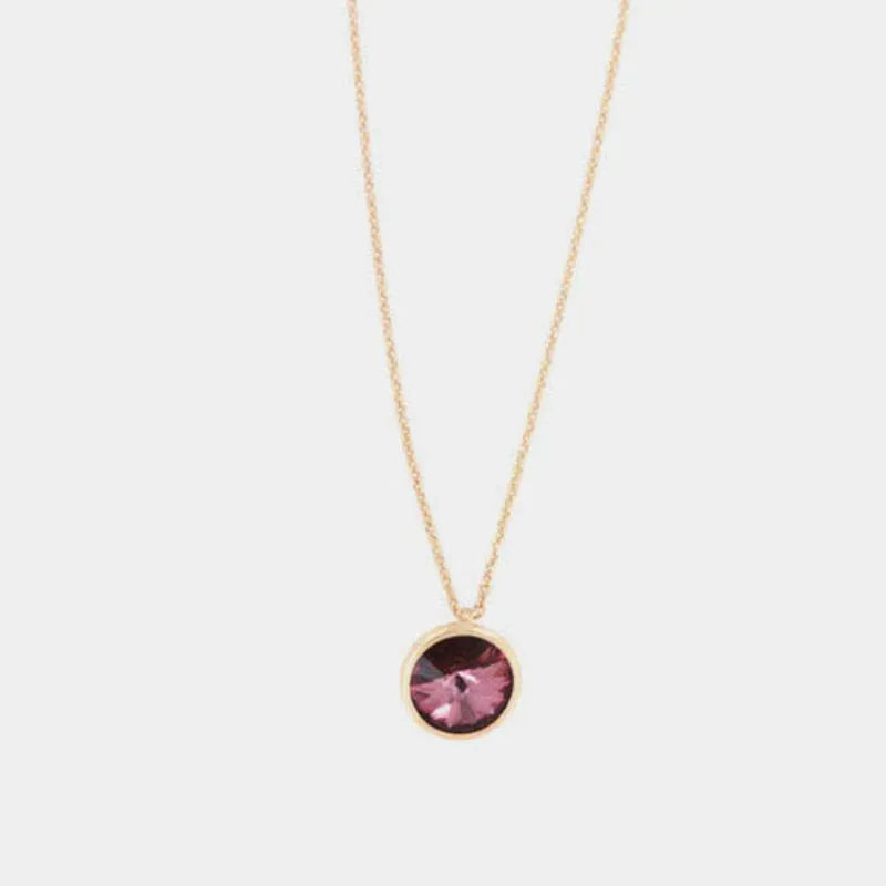 Collana in Argento 925 con punto luce pendente impreziosito da cristallo rosa antico BYSIMON - gioiello BySimon