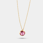 Collana in Argento 925 con punto luce pendente impreziosito da cristallo rosa antico BYSIMON - gioiello BySimon