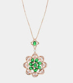 Collana in Argento 925 con pendente fiore  smeraldo