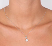 Collana in Argento 925 doppio punto luce con cristalli bianchi pendenti