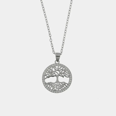 Collana in Argento 925 con albero della vita e zirconi bianchi - BYSIMON gioielli