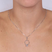 Collana in Argento 925 con piccolo solitario pendente