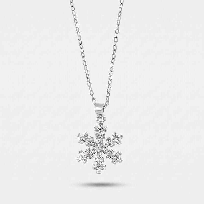 Collana in Argento 925 con fiocco di neve e zirconi bianchi - BYSIMON gioielli