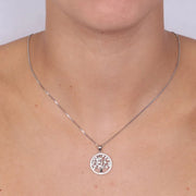 Collana in Argento 925 con albero della vita e zirconi bianchi