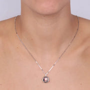 Collana in Argento 925 con pendete tour eiffel e zirconi multicolore