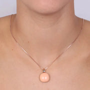 Collana in Argento 925 con pendente in pasta di corallo