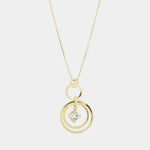 Collana in Argento 925  con cerchi pendenti impreziositi da un cristallo bianco centrale