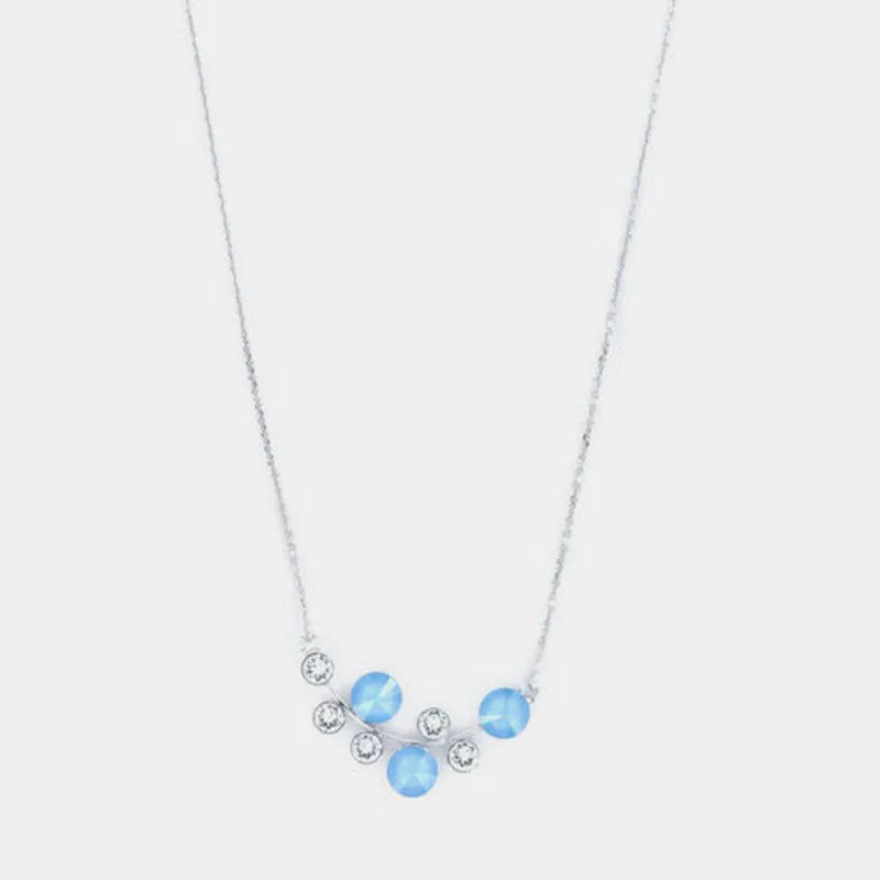 Collana in Argento 925  impreziosita da Cristalli azzurri e bianchi