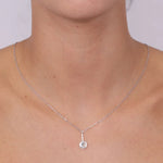 Collana in Argento 925 con punto luce pendente impreziosito da cristalli bianchi - BYSIMON gioielli