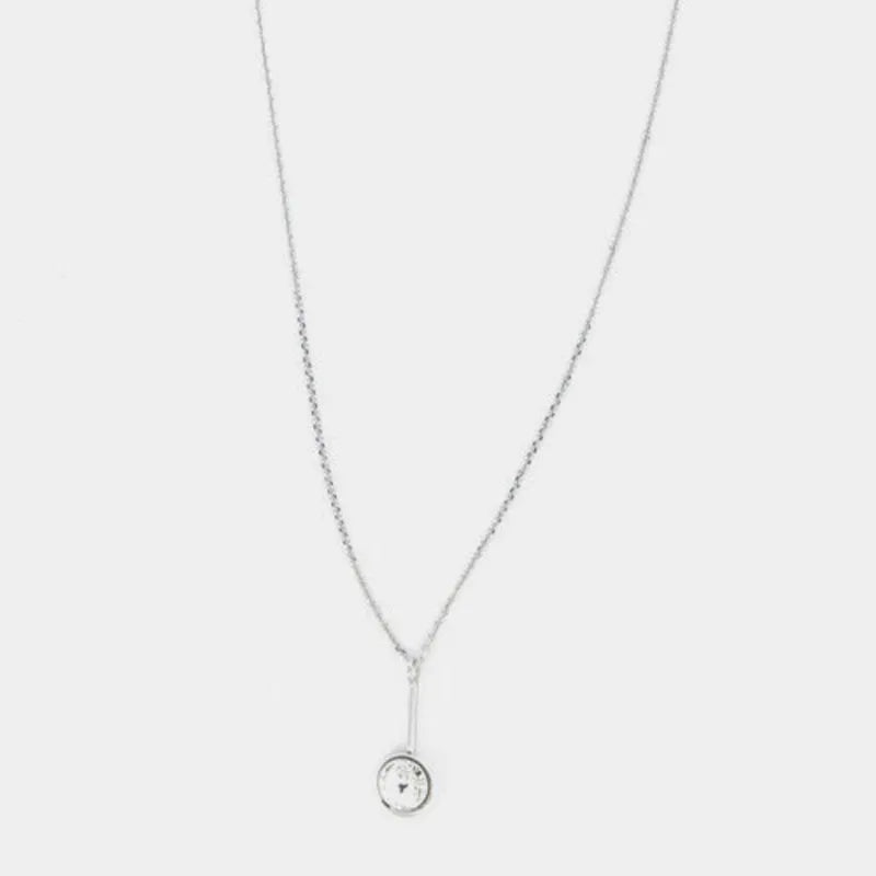 Collana in Argento 925 con punto luce pendente impreziosito da cristalli bianchi - BYSIMON gioielli