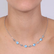 Collana in Argento 925  impreziosita da Cristalli nelle sufmature del verde