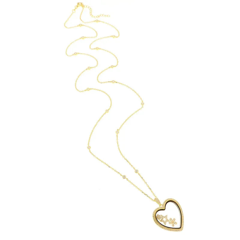 Collana in Argento 925 a cuore con stelle
