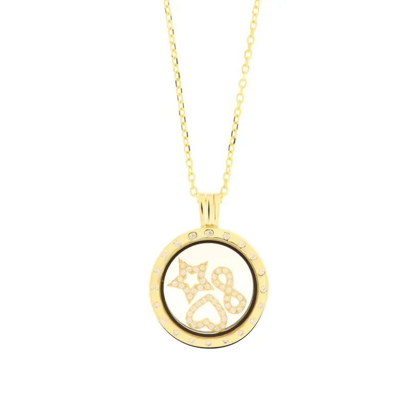 Collana in Argento 925 a cerchio con simboli cuore, infinito e stella
