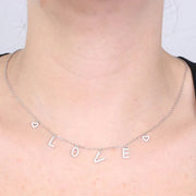 Collana in Argento 925 con scritta LOVEpendente, impreziosita da zirconi bianchi