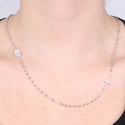 Collana in Argento 925 con simboli religiosi impreziositi da zirconi bianchi