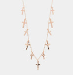 Collana in Argento 925 con giro di croci pendenti lisce