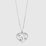 Collana in Argento 925 con ciondolo a forma di cuore impreziosito da cristalli