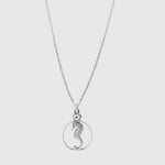 Collana in Argento 925  con pendente a forma di cavalluccio marino e cristalli