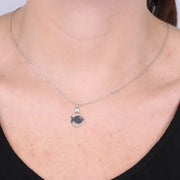 Collana in Argento 925 con cristalli e ciondolo a forma di  pesciolino