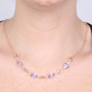 Collana in Argento 925  impreziosita da Cristalli lilla