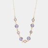Collana in Argento 925  impreziosita da Cristalli lilla
