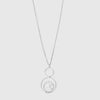 Collana in Argento 925 con punto luce pendente e grande cristallo centrale bianco