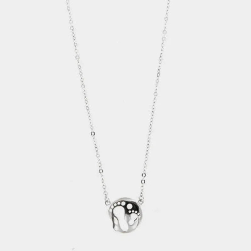 Collana in Argento 925  medaglietta con piedini
