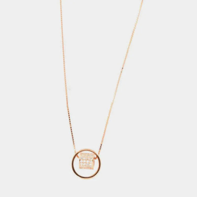 Collana in Argento 925 con barilotto a zirconi bianchi in cerchio liscio