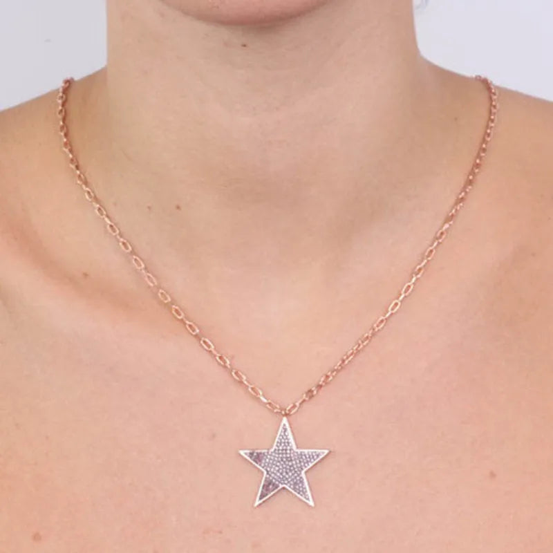 Collana in Argento 925 con stella pendente impreziosita da zirconi bianchi