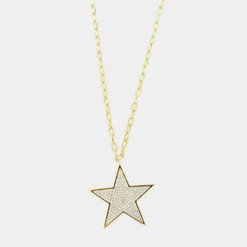 Collana in Argento 925 con stella pendente impreziosita da zirconi bianchi
