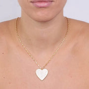 Collana in Argento 925 con cuore pendente impreziosito da zirconi bianchi