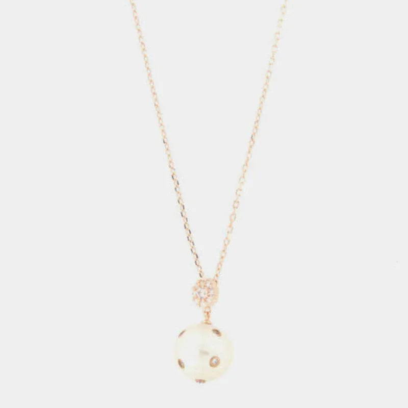 Collana in Argento 925 pendente con perla e zirconi bianchi