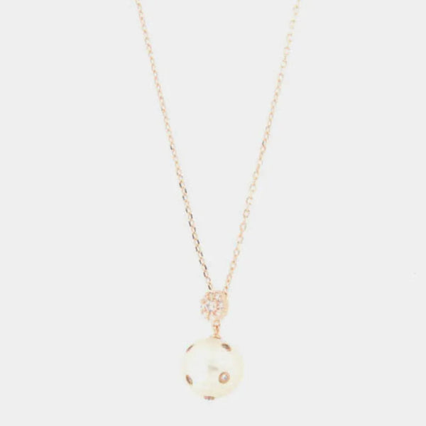 Collana in Argento 925 pendente con perla e zirconi bianchi