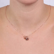 Collana in Argento 925 con doppia conchiglia pendente a zirconi neri