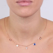 Collana in Argento 925 con simboli pendenti arricchiti da smalti colorati