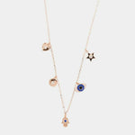 Collana in Argento 925 con simboli pendenti arricchiti da smalti colorati
