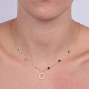 Collana in Argento 925 con fiore pendente impreziosito da zirconi bianchi