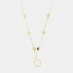 Collana in Argento 925 con fiore pendente impreziosito da zirconi bianchi