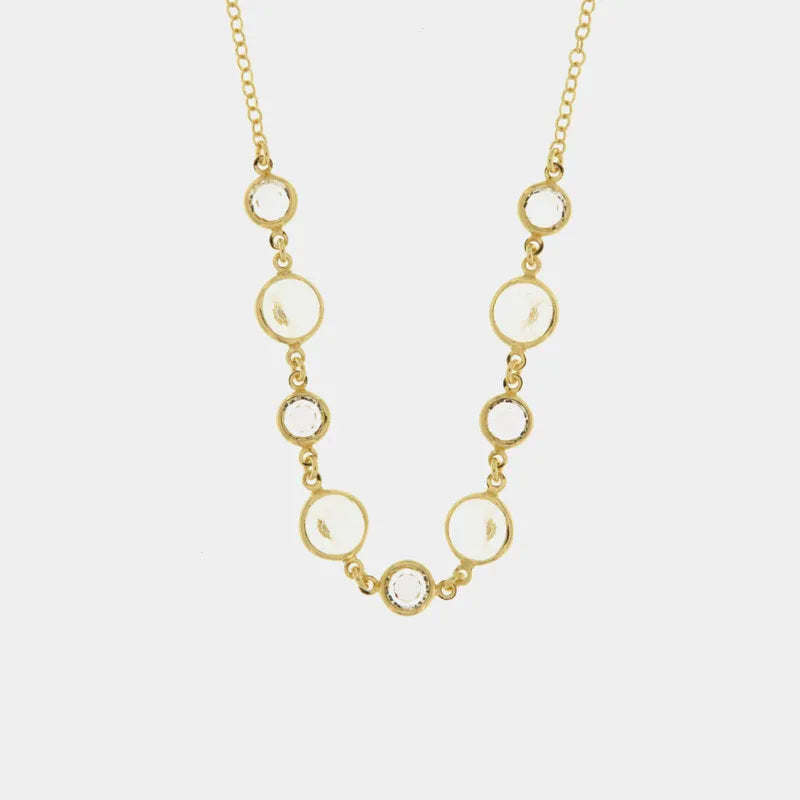 Collana in Argento 925  impreziosita da Cristalli bianchi