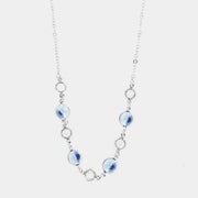 Collana in Argento 925  impreziosita da Cristalli zaffiro chiaro