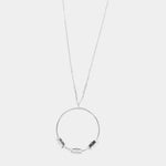 Collana in Argento 925 con cerchio pendente impreziosito da cristalli bianchi